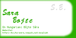 sara bojte business card